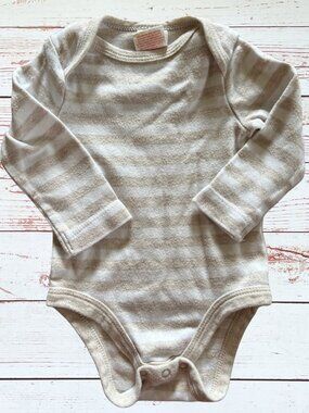 Cat & Jack Baby 0-3 Month Tan Striped Long Sleeve Bodysuit